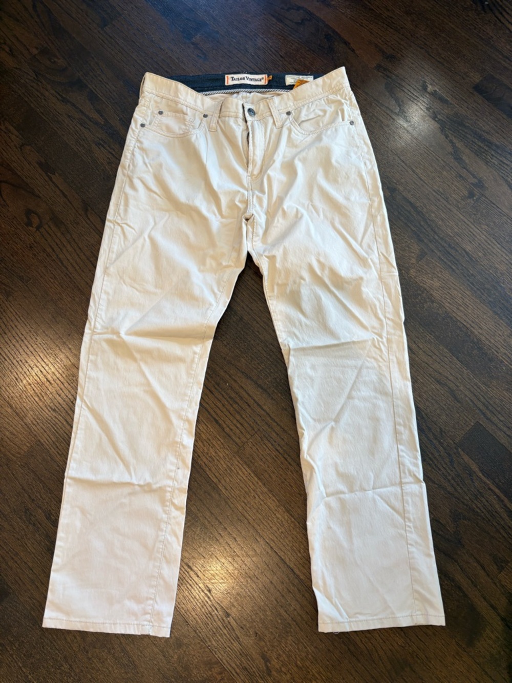 Tailor Vintage Westport Straight Fit Pants Mens 34x30 Beige Khaki Stretch